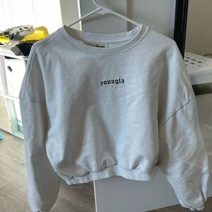 young la cropped crew neck